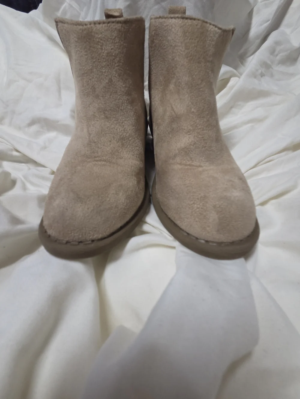 Fabkids Girls' Glitter Back Ankle Boots - Taupe